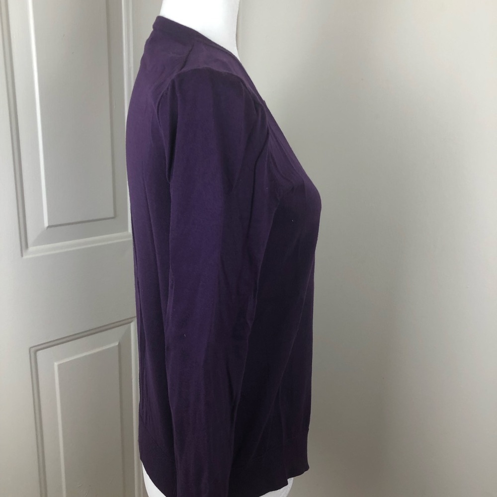 S/P Tommy Hilfiger Eggplant Purple Pima Cotton Cardigan - Picture 4 of 6